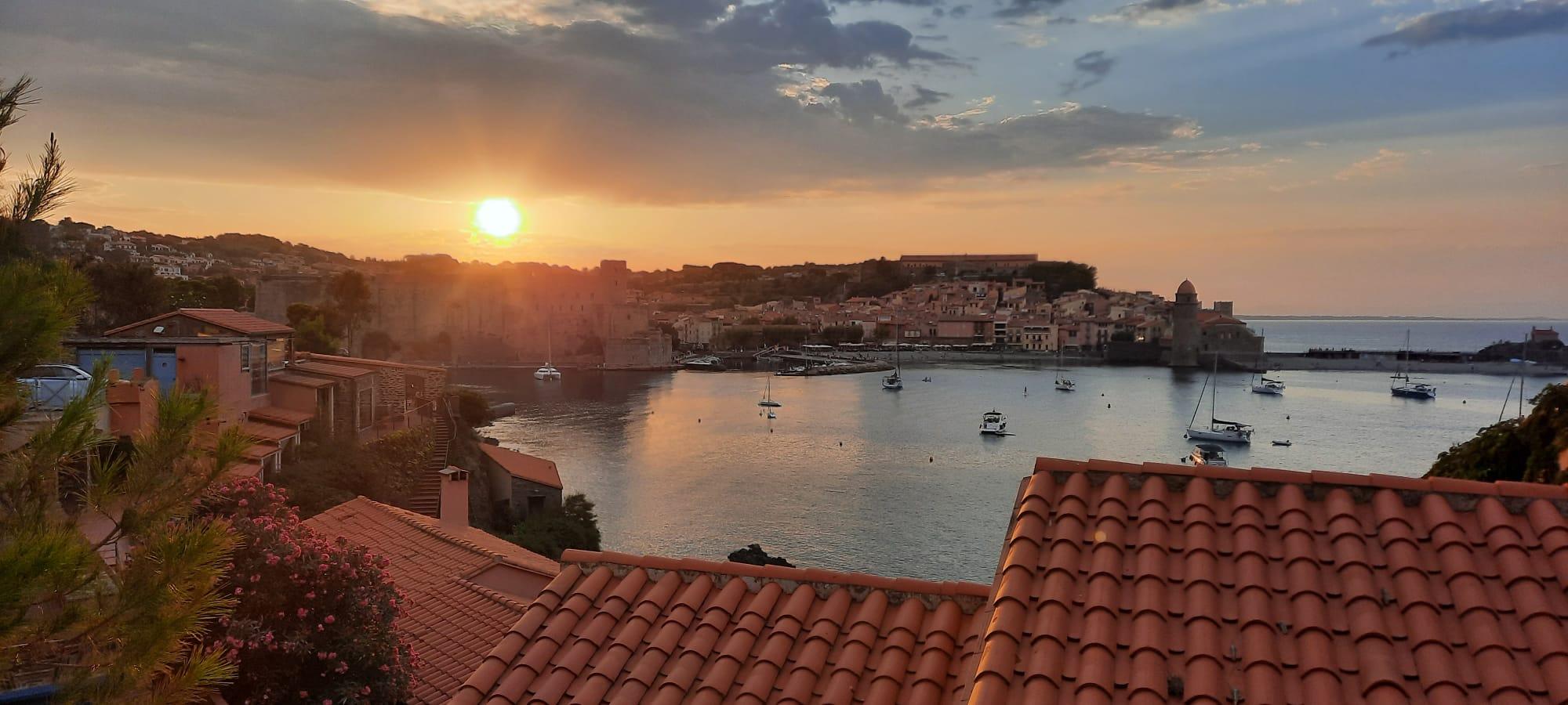 Coucher de soleil sur la baie de Collioure